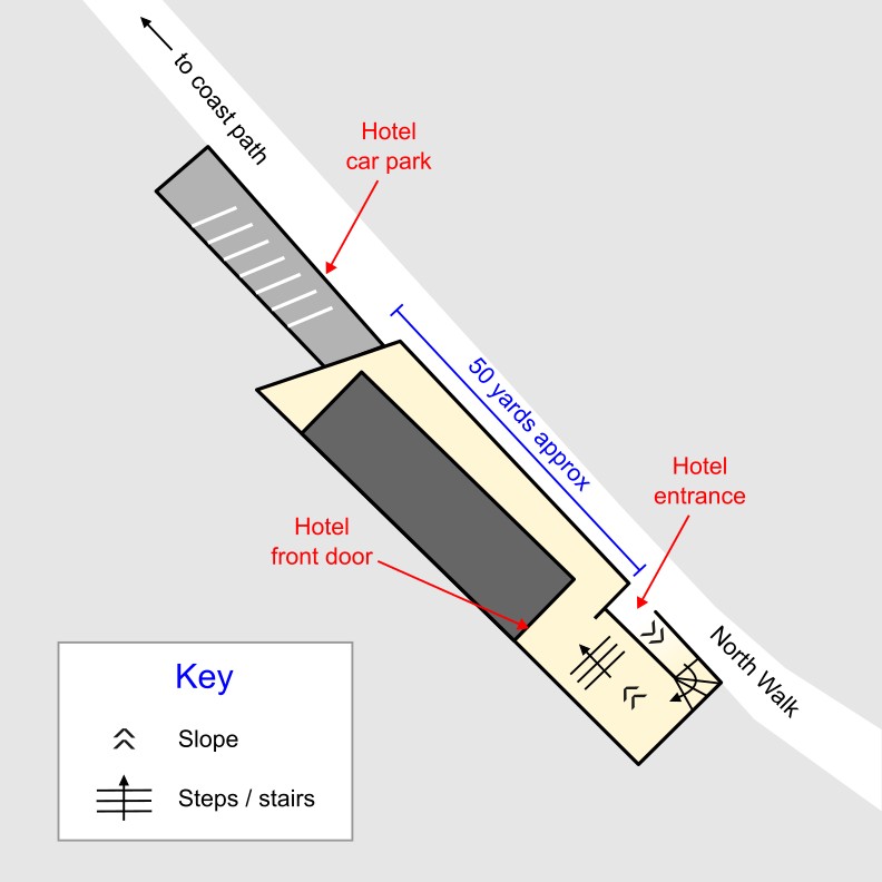 Access plan of the Chough's Nest Hotel