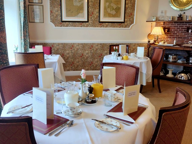 Dining room at Chough's Nest Hotel in Lynton