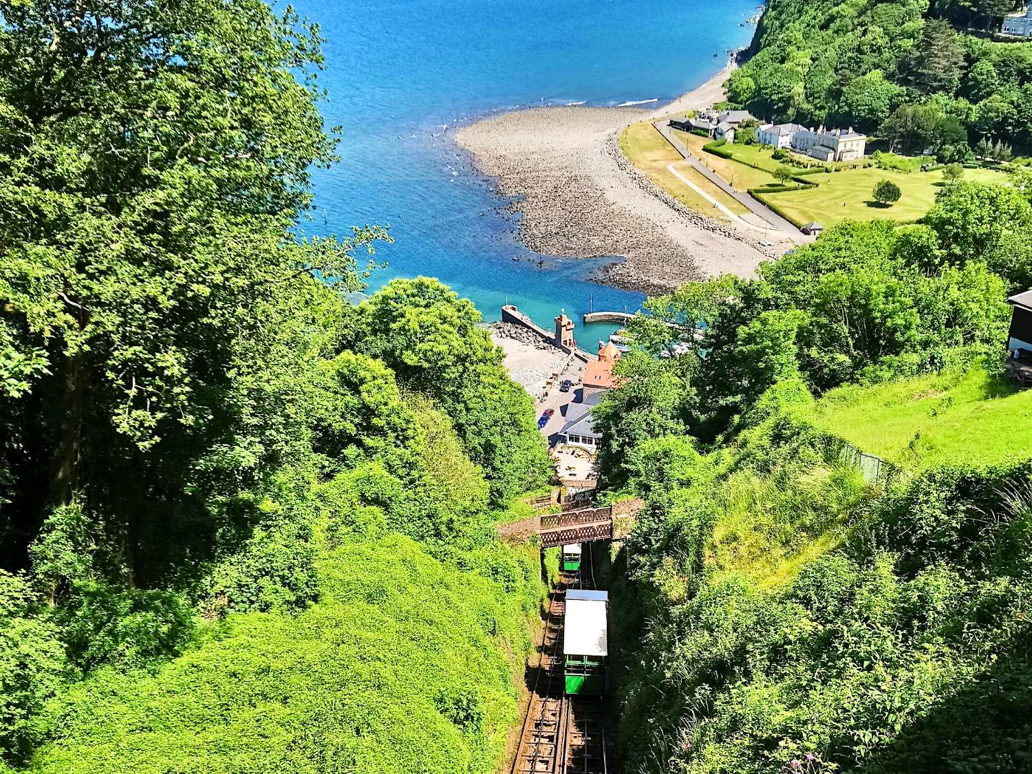 The Cliff Railway going down to Lynmouth