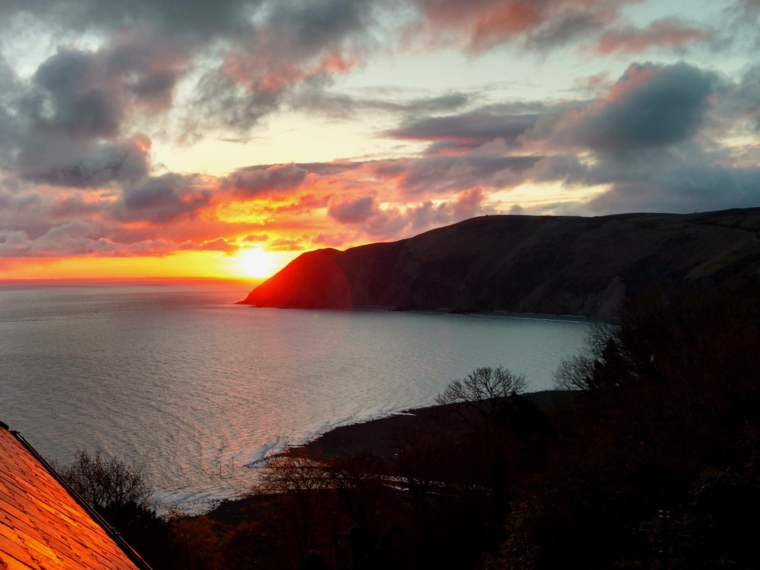 View of the sunrise from Chough's Nest Hotel
