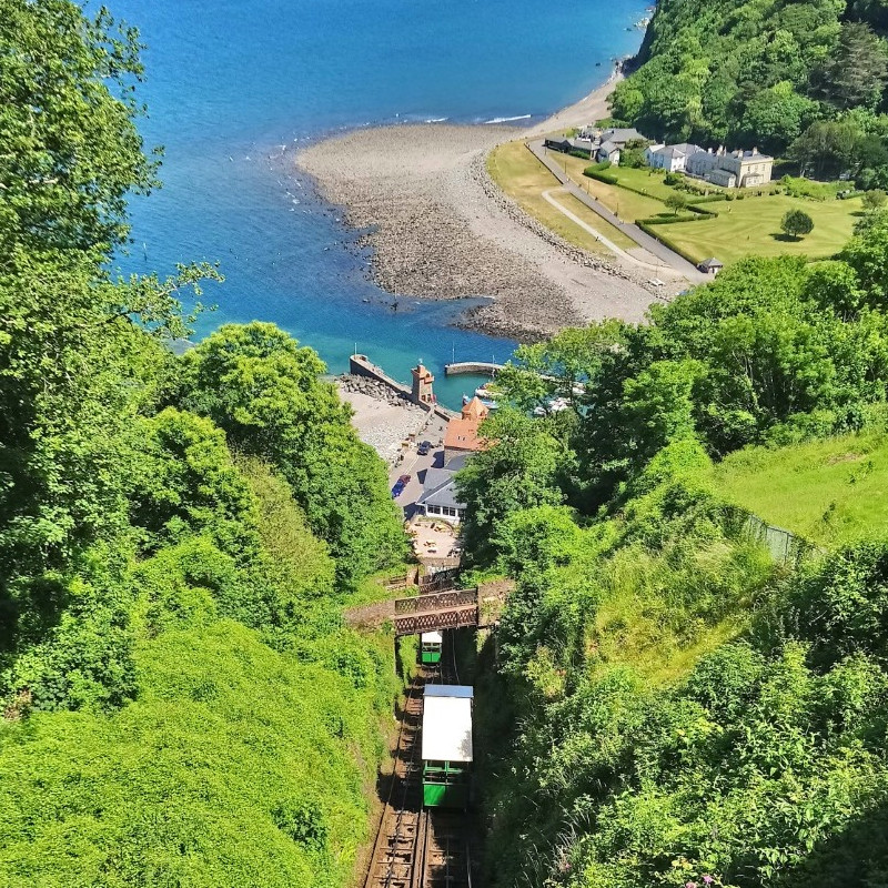 The historic Lynton & Lynmouth Cliff Railway connecting the twin towns